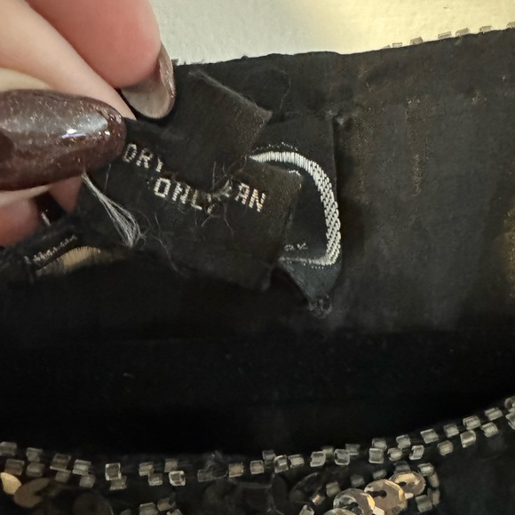 VTG Elegant Black Silver Sequin Top 100% Pure Silk Fancy Party Sparkle Granny - Picture 6 of 11